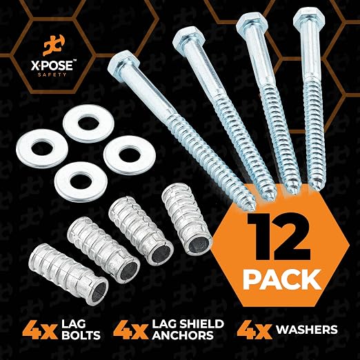Concrete Anchors Set with 6" Lag Bolt, Lag Shield and Washer - Image 3