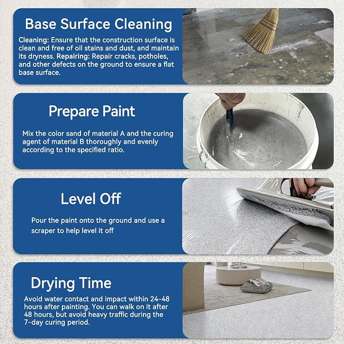 YOA Epoxy Colored Sand Self Leveling Floor Paint | Two-Part Resin Kit, Low VOC - Image 7