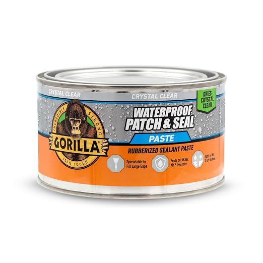 Gorilla Waterproof Patch & Seal Rubberized Sealant Paste, 12.8 oz Can | Stops by Gorilla