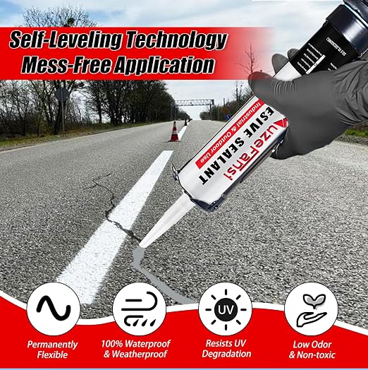 6 Pack Concrete Crack Filler, Self-Leveling Cement Crack Filler Waterproof - Image 2