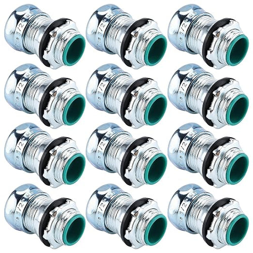1/2 Inch EMT Raintight Compression Connector, Zinc Plated Steel Electrical by Patioer