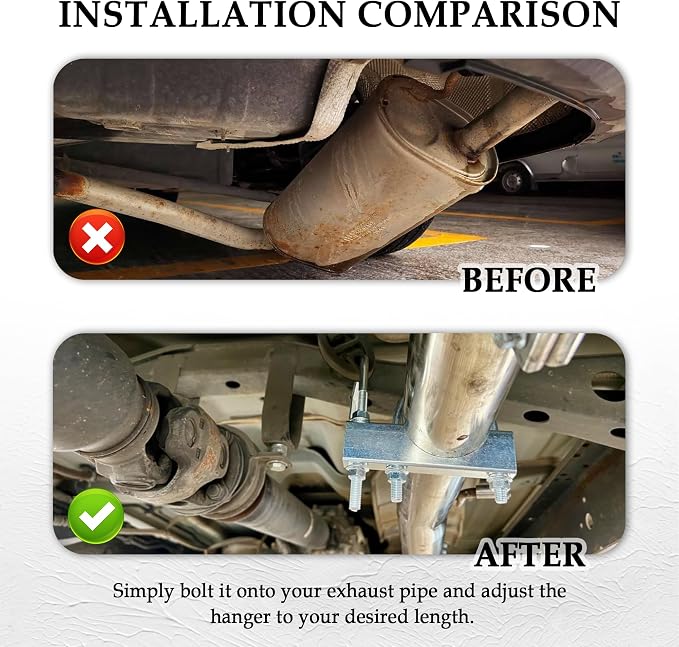 2.5 inch Exhaust Clamp with Hanger, Heavy Duty Exhaust Hanger with Clamp - Image 6