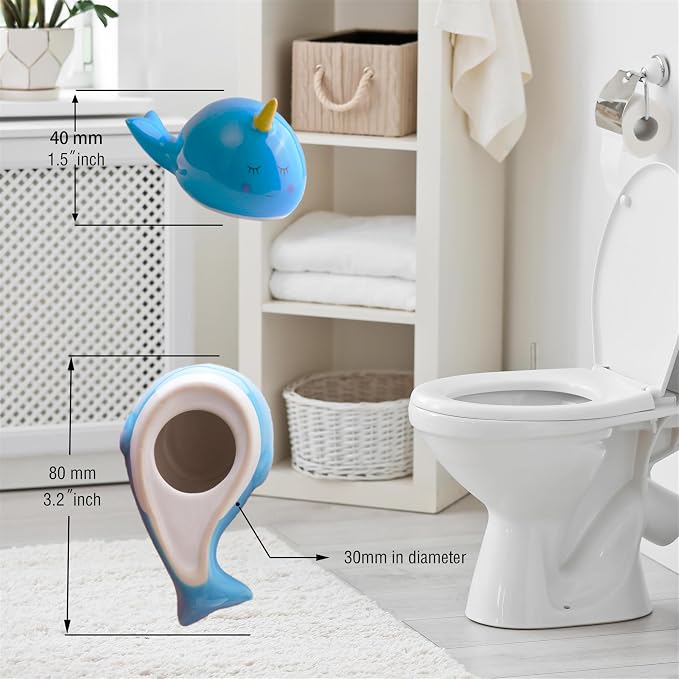 Blue Whale Toilet Floor Bolt Covers, Ceramic Whale Toilet Bolt Caps, Cute - Image 4