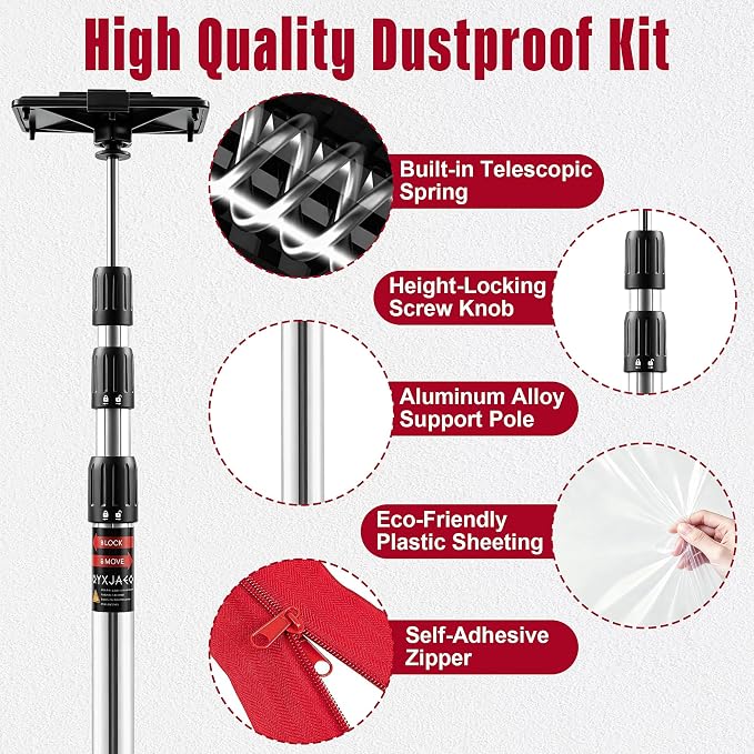 12FT Dust Barrier Poles System - Image 4