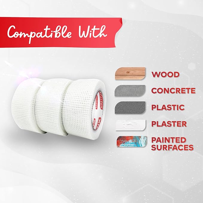 XFasten Drywall Tape Self Adhesive Heavy-duty Fiberglass Drywall Mesh Tape - Image 5