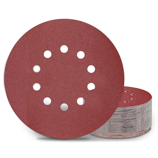 9 Inch 10 Holes Sanding Disc 180 Grit Drywall Sandpaper 30PCS by Awutzut
