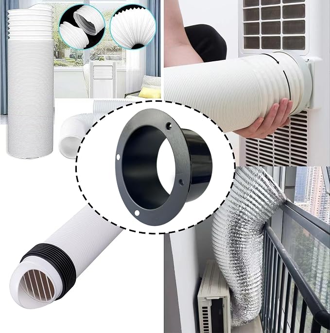 6 Inch Black Plastic Duct Connector Flange, ABS Straight Pipe Fitting - Image 7