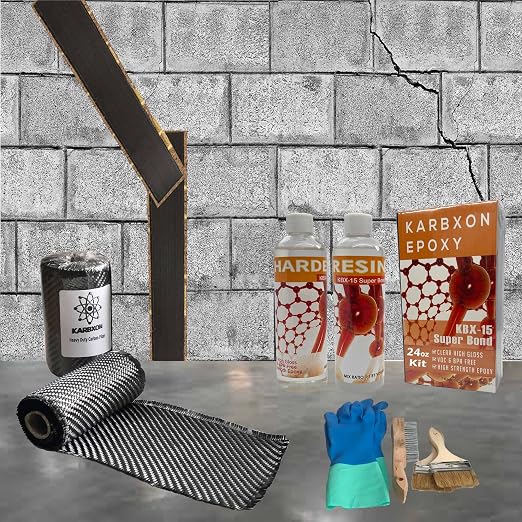 10 ft. Carbon Fiber Basement Wall & Foundation Crack Repair kit High Strength by KARBXON