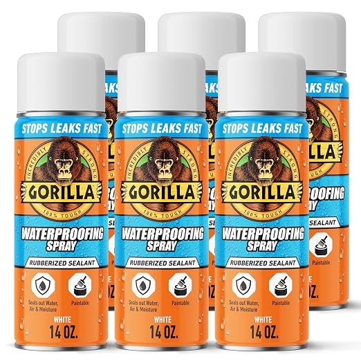 Gorilla Waterproofing Spray White, Flexible Rubberized Sealant Coating by Gorilla