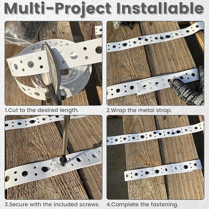 White Coating Metal Strapping 1-Inch x 33FT 0.6mm Thickness - Image 5