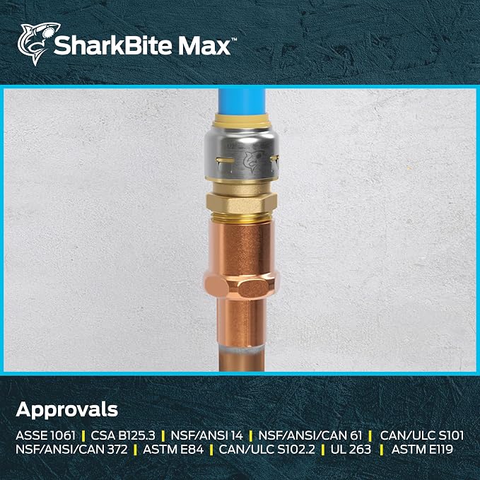 SharkBite Max 1/2 Inch MNPT Adapter, Push to Connect Brass Plumbing Fitting - Image 6