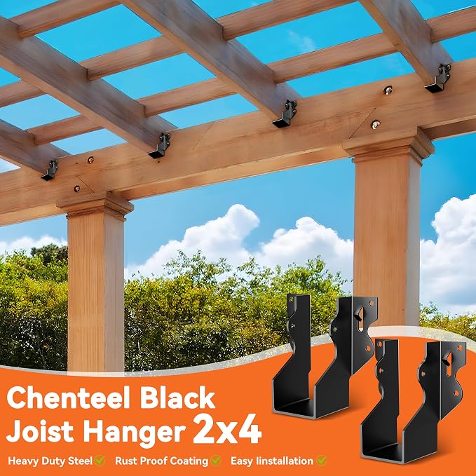 20 Pcs Black 2x4 Joist Hanger, LU24 18 Gauge Double Shear Face Mount Joist - Image 7