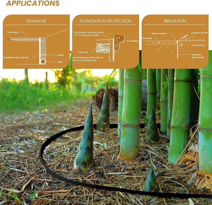 DeepRoot Water & Bamboo Root Barrier, USA Made | Durable HDPE blocks roots & - Image 3