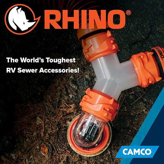 Camco RhinoFLEX Camper/RV Wye Sewer Hose Fitting | Features 360-Degree Swivel - Image 6