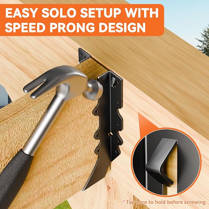 20 Pcs Black 2x10 Joist Hanger, LU210 18 Gauge Double Shear Face Mount Joist - Image 5