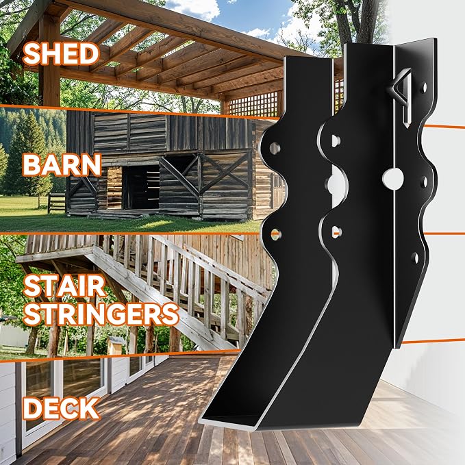 25 Pcs Black 2x6 Joist Hangers for Wood, 18 Gauge Rafter Brackets, face Mount - Image 7