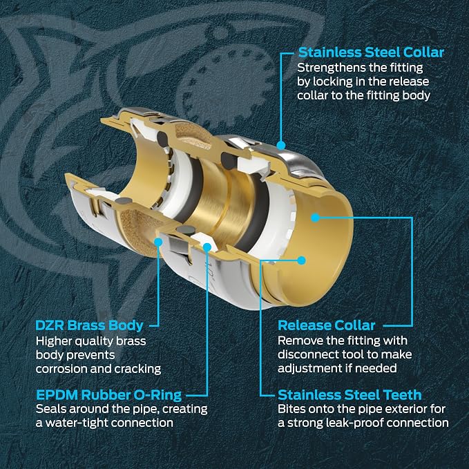 SharkBite Max Male Adapter, 1 in Push-to-Connect x 1 in MNPT, Brass Plumbing - Image 4