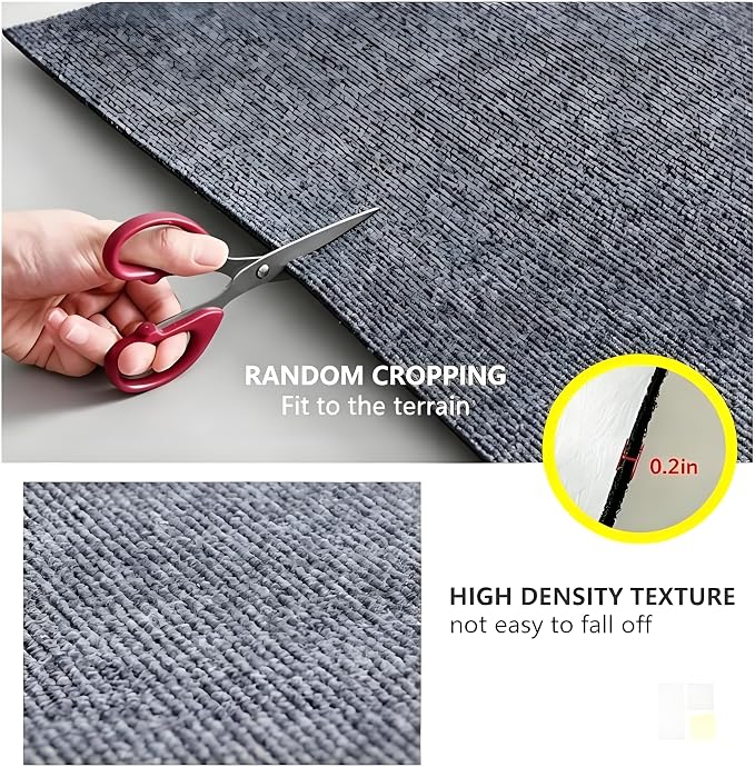25pc 12" x 12" Self-Adhesive Carpet Tiles, Economical Temporary Flooring - Image 4