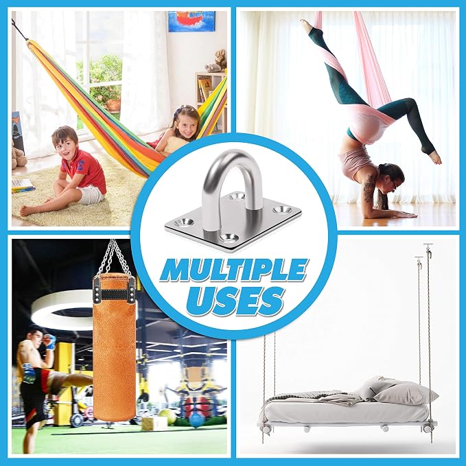 Premium M6 Heavy-Duty Stainless Steel Pad Eye Snap Hook, Ceiling Hook, Hanging - Image 6