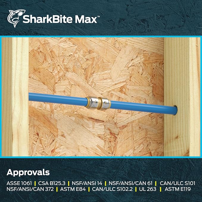 SharkBite Max Coupling, Push to Connect Brass Plumbing Fitting, PEX Pipe - Image 6