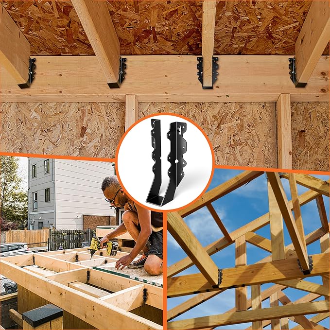 50 Pcs Black 2x8 Joist Hanger, LU28 18 Gauge Double Shear Face Mount Joist - Image 5