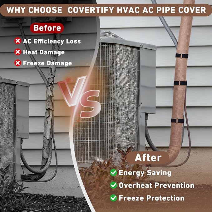 5 Layers HVAC Copper AC Line Pipe Insulation Cover Outdoor 72in x 10.2in - Image 6