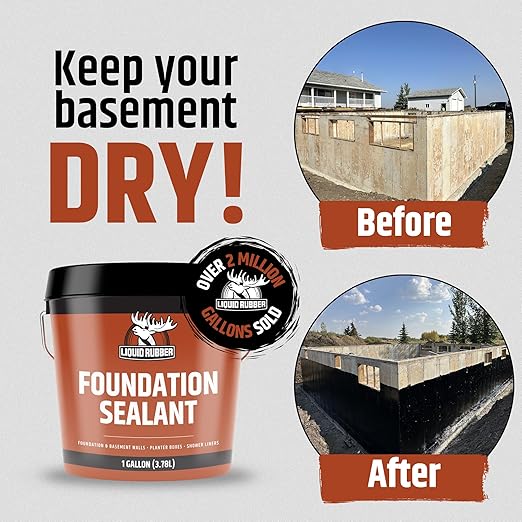 Liquid Rubber Foundation Sealant Basement Waterproof Sealer, 2.5 Gal | Flexible - Image 2