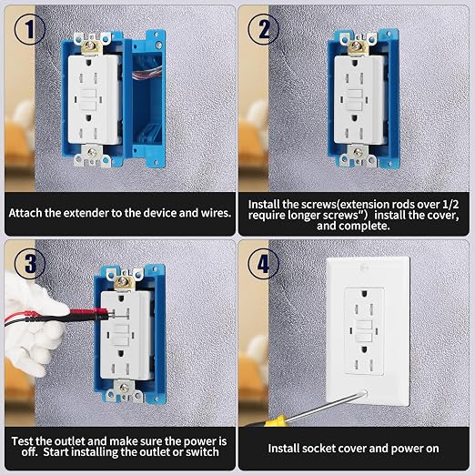 12PCS 1/2 Inch Single Gang Outlet Box Extender - Image 4