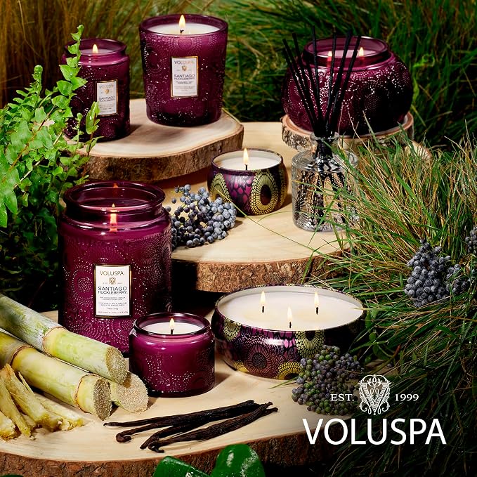 Voluspa Santiago Huckleberry Large Scented Candle Jar 18 Oz, 100 Hr Burn | - Image 6