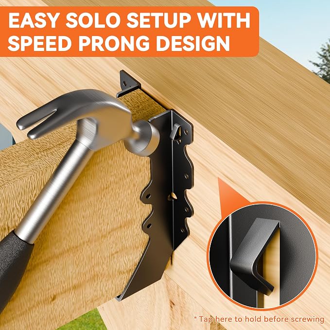 25 Pcs Black 2x8 Joist Hanger, LU28 18 Gauge Double Shear Face Mount Joist - Image 2
