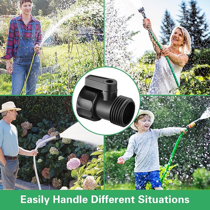 12 PCS 3/4'' Plastic Garden Hose Shut Off Valve, Water hose Shut-Off Ball Valve - Image 6
