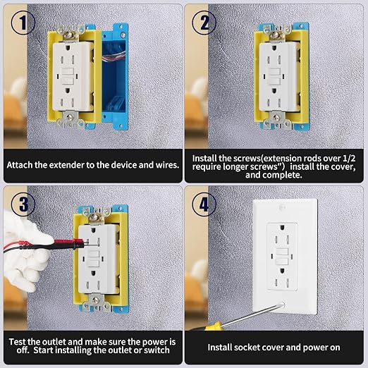 Single Gang Receptacle Outlet Box Extenders, Electrical Outlet Extender - Image 4