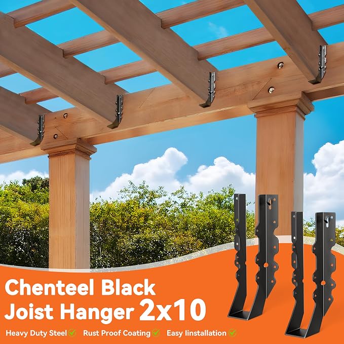 50 Pcs Black 2x10 Joist Hanger, LU210 18 Gauge Double Shear Face Mount Joist - Image 4