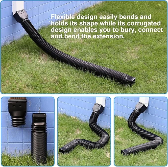 plusgutter 16.5ft Long Gutter Downspout Extensions Flexible, Down Spout Drain - Image 4