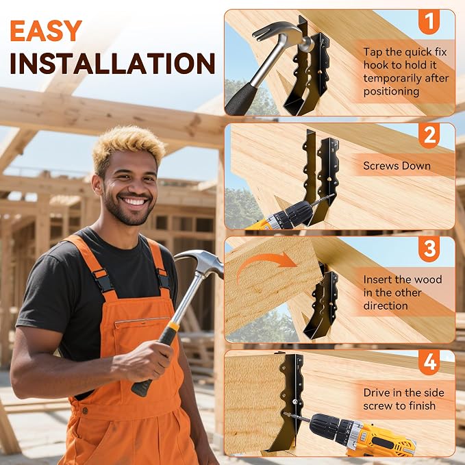 50 Pcs Black 2x8 Joist Hanger, LU28 18 Gauge Double Shear Face Mount Joist - Image 6