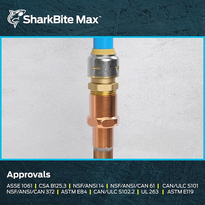 SharkBite Max Male Adapter, 1 in Push-to-Connect x 1 in MNPT, Brass Plumbing - Image 5