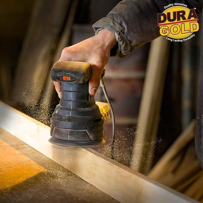 Dura-Gold Premium 5" Gold Hook & Loop 9 Hole Pattern Sanding Discs Variety Pack - Image 3