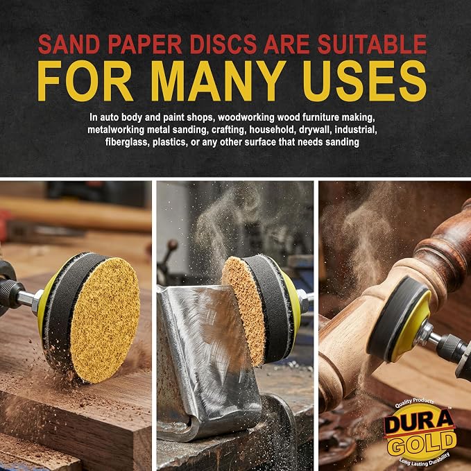 Dura-Gold Premium 3" Gold Hook & Loop Sanding Discs - Image 6