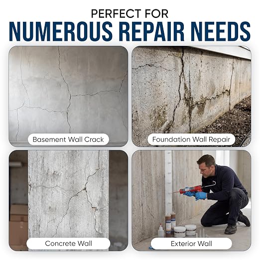 Concrete Crack Injection Kit DIY Basement Wall Crack Repair Polyurethane Leak - Image 8