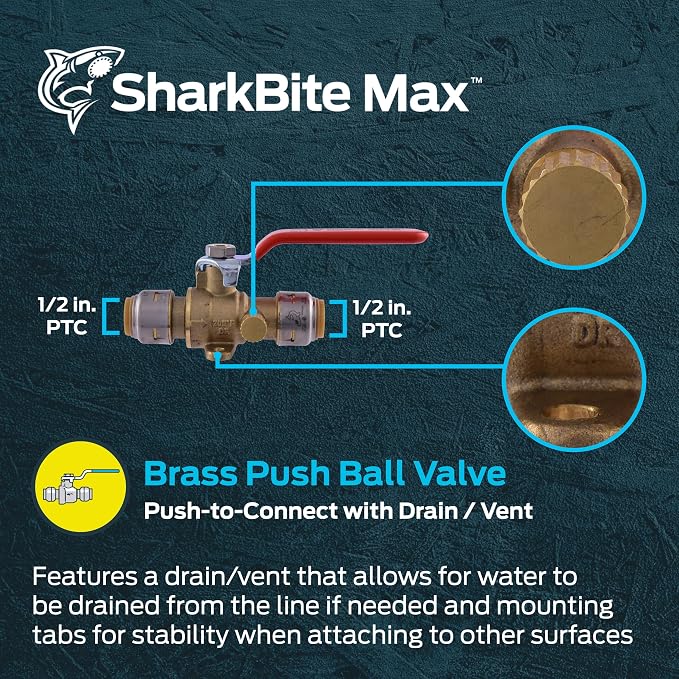 SharkBite Max 1/2 Inch Ball Valve - Image 2