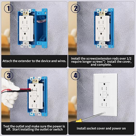 Single Gang Receptacle Outlet Box Extenders 1/4" - Image 4