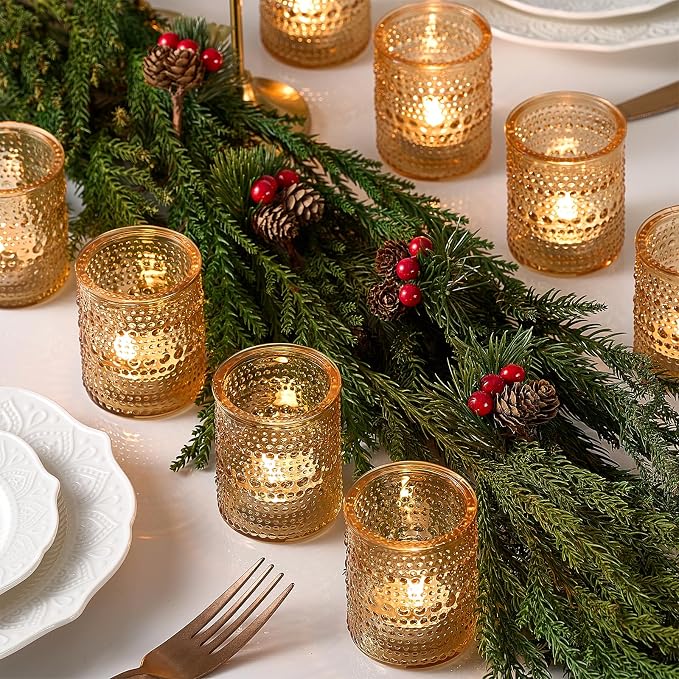24 Pack Clear Glass Votive Candle Holders, Vintage Candle Holder - Image 3