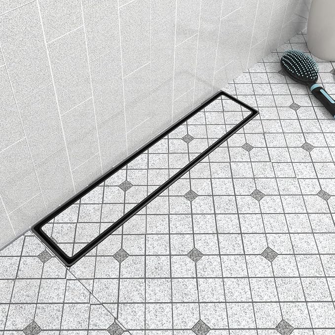 EXF Offset Linear Shower Drain 36 Inch Matte Black - Image 7