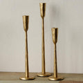 Gold Iron Taper Candle Holder Set of 3, Heavy Wrought Iron Candlestick Holders by Unknown