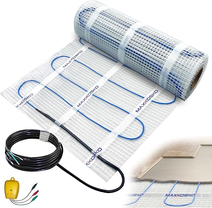 MAXKOSKO 20 sq ft Radiant Floor Heating Mat, Electric Heated In Floor Mat | by MAXKOSKO