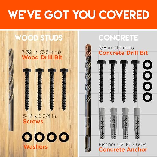 Lag Bolt Kit for Mounting A TV Into Wood Or Concrete - Image 2