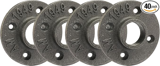 1" Heavy Duty Floor Flange, Home TZH 4 Pack Malleable iron Pipe Flange by HomeTZH