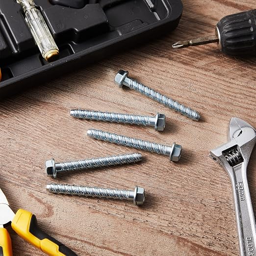 50 Pcs 3/8 x 3 Zinc Plated Concrete Anchors Masonry Screws Heavy Duty Carbon - Image 7