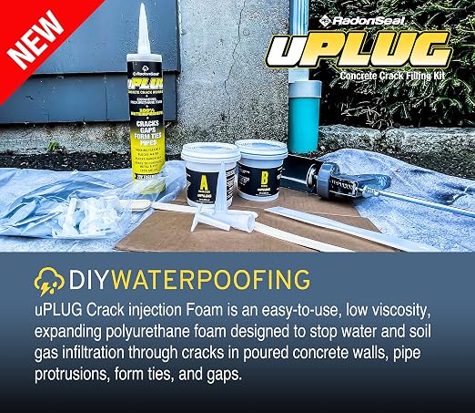 uPlug Concrete Foundation Crack Repair Kit – Polyurethane Crack Injection Foam - Image 2
