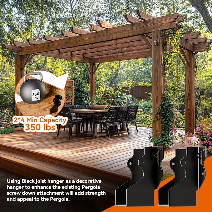 50 Pcs 2x4 Joist Hangers Black, 18 Gauge Face Mount Joist Hangers 2x4 Deck - Image 8